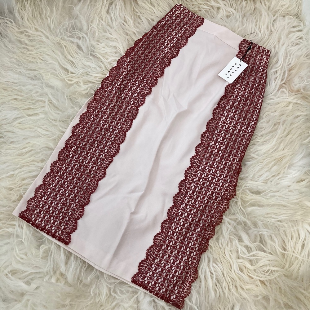 TANYA TAYLOR Crochet-Paneled Simmons Skirt - Picture 2 of 12